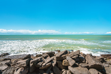 Big Rocks and Stones in a blue sky day background.