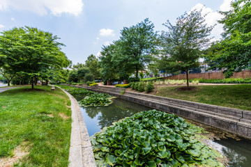 Sights around Carrol Creek Promenade in Historic Frederick, Maryland