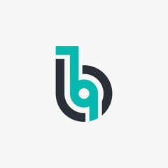 B letter monogram logo design vector