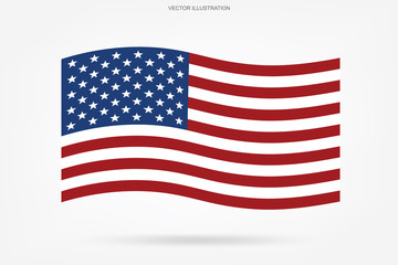 Fototapeta premium Abstract American flag on white background. Vector.