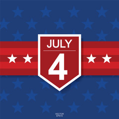 4th of July - Background for USA(United States of America) Independence Day. Vector.