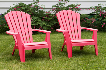 Pink lawn chair