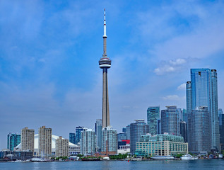 Obraz premium Toronto downtown waterfront skyline as of July 2018 ..