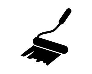 roll brush construction repair fix engineering tool equipment image vector icon logo silhouette