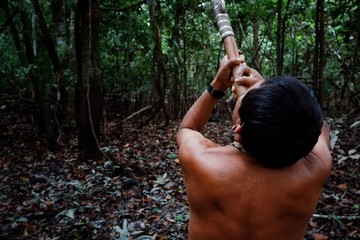 Amazonian Matis tribal hunter