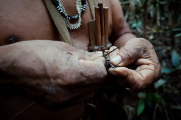 Amazonian Matis tribal hunter