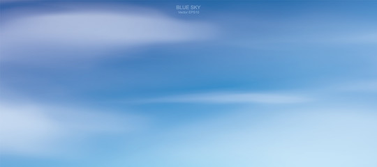 Blue sky background with white clouds. Abstract sky for natural background. Vector.