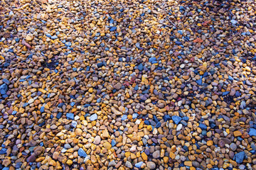 Colorful Small stones gravel texture for background.