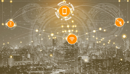 Smart city and wireless communication network.