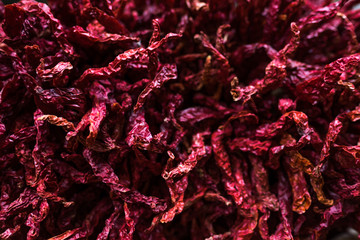 Close up - Dried Chilli peppers - Red - sticking out