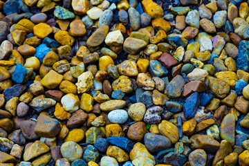 Colorful Small stones gravel texture for background.