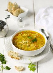Soup with pasta and vegetables