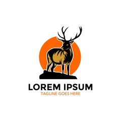 Unique deer logo template. vector. editable. simple shape. minimalist color. memorable