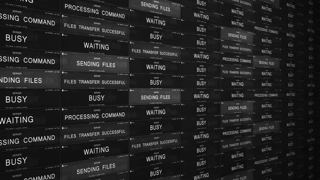 Black and White Computerized network file management system ALT -