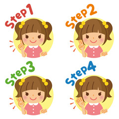 女の子　ステップ　アイコン