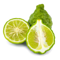 Fresh bergamot fruit  isolated on a white background