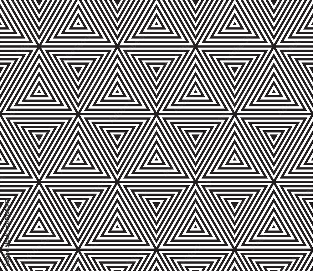 Poster Abstract geometric pattern vector background of seamless triangle mosaic grid lines with rhombus wireframe pattern
