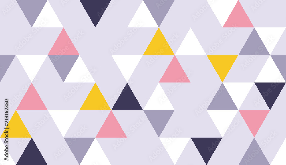 Aufkleber Geometric triangle pattern background with Scandinavian abstract color art and Swiss geometry vector prints
