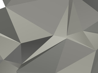 Gray geometric background with triangles of different shapes and scales. Wave Triangulation pattern. 