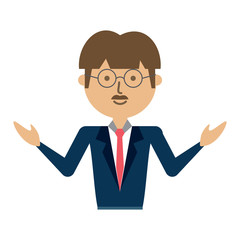 cartoon businessman icon