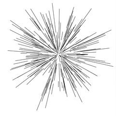Obraz premium Speed lines. Radiating from the center of thin beams, lines. Vector illustration. Icon black on white. 