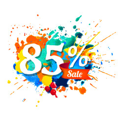 eighty five percents sale. Splash paint
