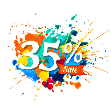35 percents sale. Splash paint