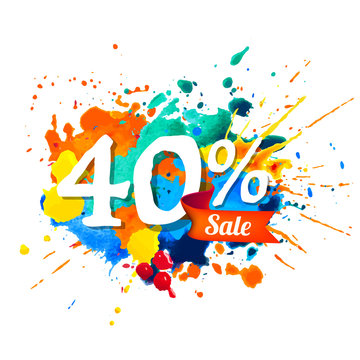 40 percents sale. Splash paint