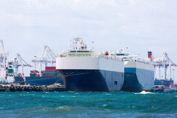 The cargo ship in port