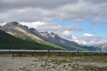 The Trans-Alaska Pipeline crosses miles of beautiful, rugged terrain.