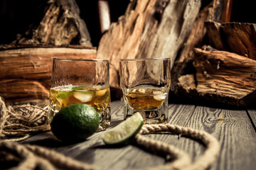 Delicious elite alcohol, rum whiskey tequila bourbon