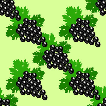 Bunch of grapes. Seamless pattern.