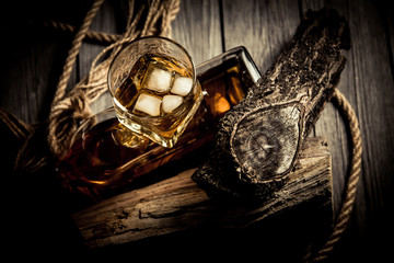 Delicious elite alcohol, rum whiskey tequila bourbon