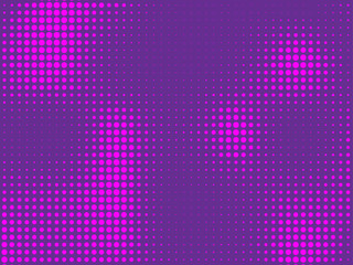 Pink-violet, purple halftone background. Digital gradient. Abstract backdrop with circles, point, dots