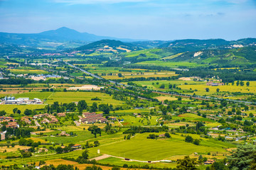 Orvieto, Italy - Panoramic view of Umbria region seen from historic old town of Orvieto