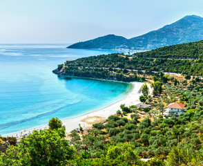 Fototapeta premium Coast of the Aegean Sea, Peloponnese. Near Sapounakaiika