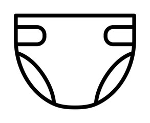 Disposable baby or adult diaper / nappy line art vector icon for apps and websites