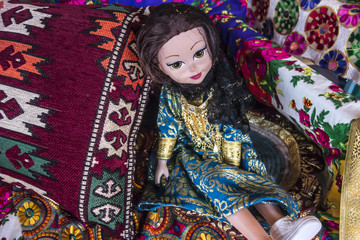 Beautiful doll in a traditional Arabic dressb