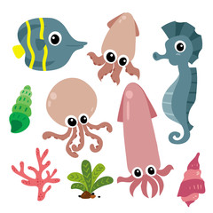 marine life vector collection design