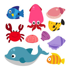 marine life vector collection design