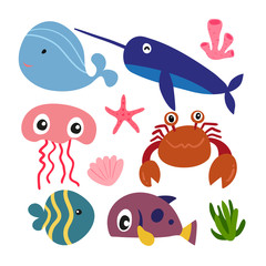 Naklejka premium marine life vector collection design