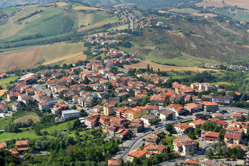 Fototapeta na wymiar Panorama of the city of San Marino.