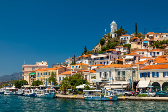 Poros island in Aegean sea, Greece
