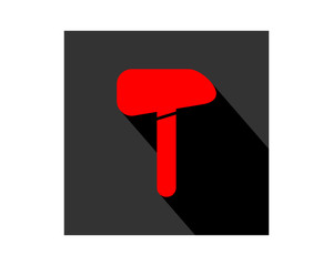 red hammer construction repair fix engineering tool equipment image vector icon logo