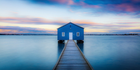 Perth Australia Boat House at sunset - obrazy, fototapety, plakaty