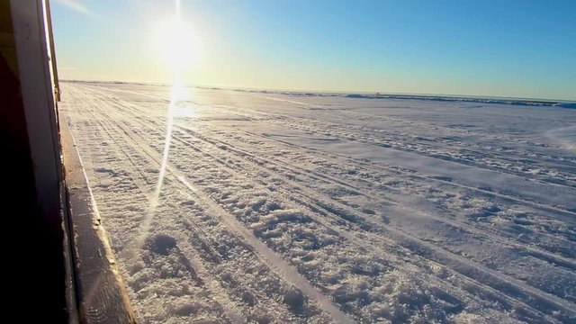 Qamutik Ride back to Camp at 2am.