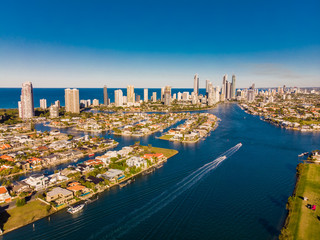 Aerial view of Surfers Paradise on the Gold Coast, Queendsland, 