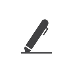 Pen vector icon. filled flat sign for mobile concept and web design. ball pen simple solid icon. Edit symbol, logo illustration. Pixel perfect vector graphics