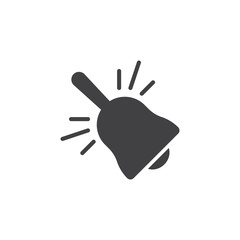 Hand bell vector icon. filled flat sign for mobile concept and web design. Ring bell simple solid icon. Symbol, logo illustration. Pixel perfect vector graphics