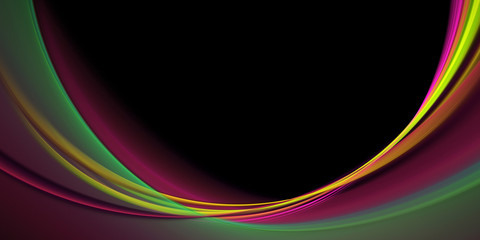 Bright waves on a black background